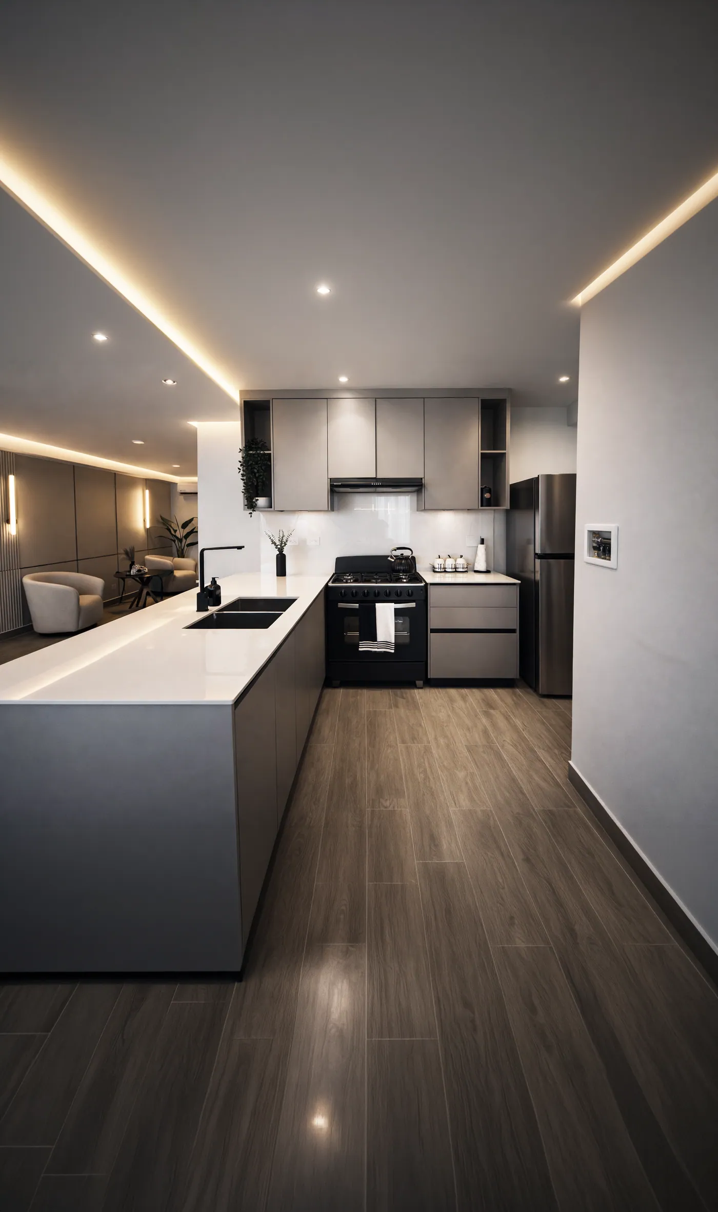 Cocina del apartamento modelo OPV
